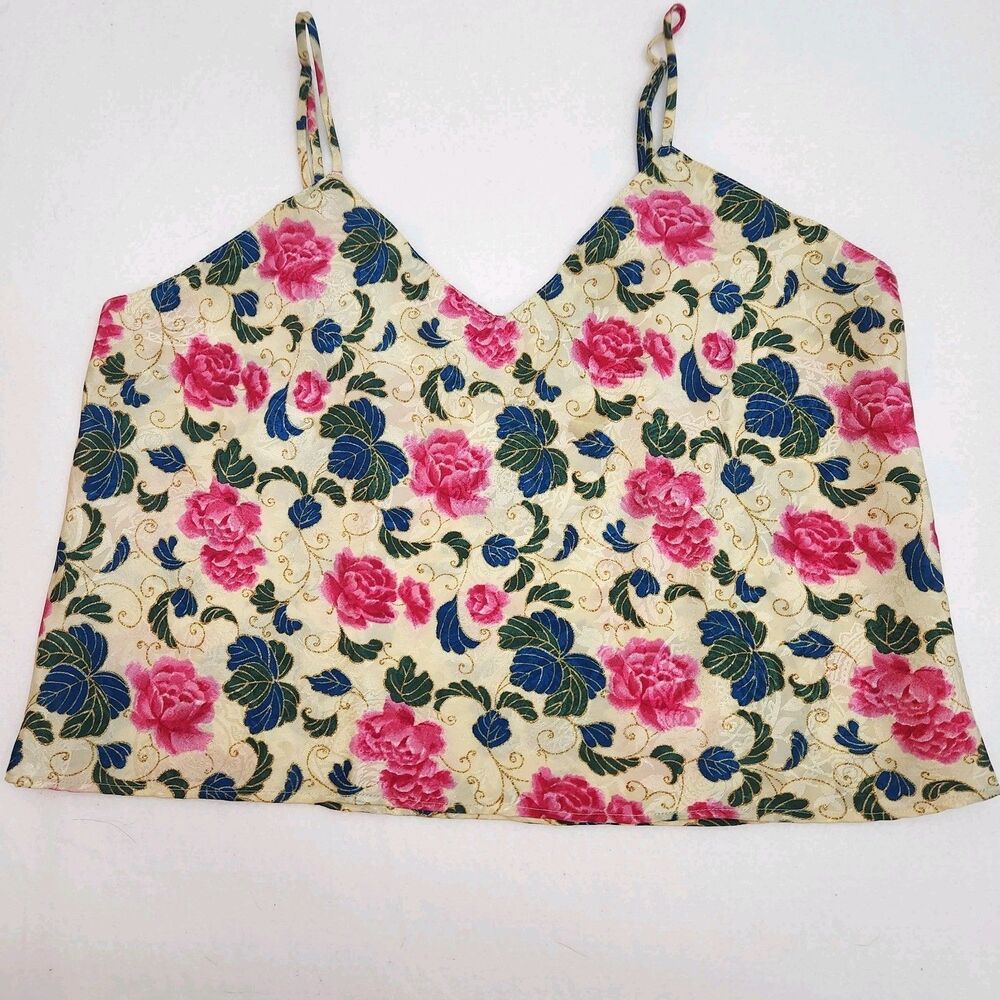 Victoria's Secret Vintage 90s Gold Label Floral Cropped Top Camisole SZ Medium